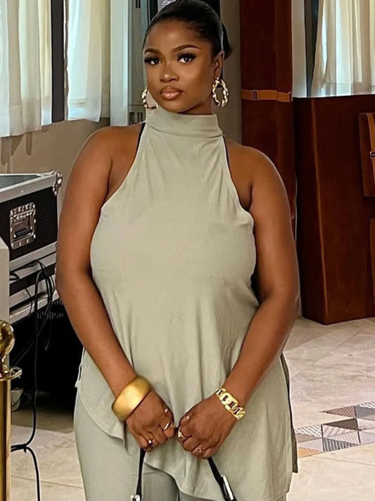 2025 Summer Two Piece Set for Women Casual Elegant Matching Outfits Simple Chic Top and Long Pants Going Out Outfits for Ladies