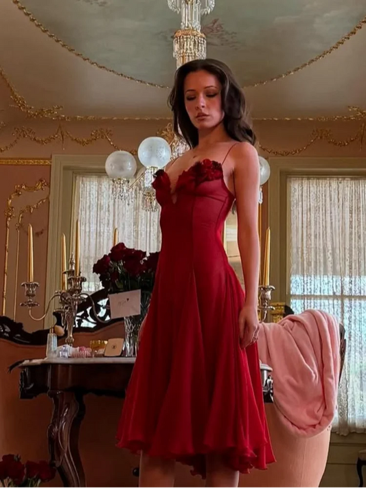 Sexy Backless 3d Flower Sling Dress Women Elegant Sleeveless Off-shoulder A-line Pleated Long Dresses Lady Christmas Party Gown